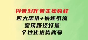 抖音创作者实操教程：四大思维+快速引流+变现路径，打造个性化优势账号-财仔梦想资源网