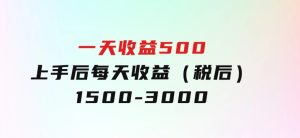 一天收益500，上手后每天收益（税后）1500-3000-财仔梦想资源网