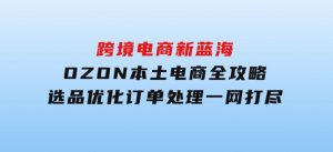 跨境电商新蓝海：OZON本土电商全攻略，选品优化订单处理一网打尽-财仔梦想资源网