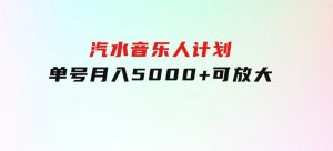 汽水音乐人计划单号月入5000+可放大-财仔梦想资源网