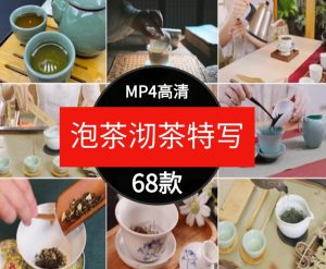 传统茶道茶艺泡茶沏茶短片茶叶具喝茶文化意境禅意自媒体视频素材-财仔梦想资源网