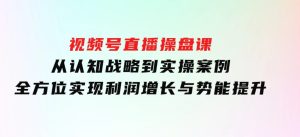 视频号直播操盘课，从认知战略到实操案例全方位实现利润增长与势能提升-财仔梦想资源网