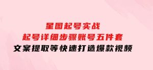 星图起号实战：起号详细步骤、账号五件套、文案提取等，快速打造爆款视频-财仔梦想资源网