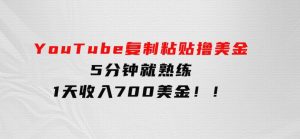 YouTube复制粘贴撸美金，5分钟就熟练，1天收入700美金！！-财仔梦想资源网