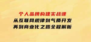 个人品牌构建实战课：从互联网规律到气质开发，再到商业化之路，全程解析-财仔梦想资源网