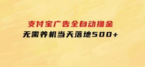支付宝广告全自动撸金，无需养机，当天落地500+-财仔梦想资源网