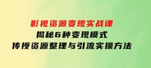 影视资源变现实战课：揭秘6种变现模式，传授资源整理与引流实操方法-财仔梦想资源网