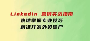 LinkedIn营销实战指南：快速掌握专业技巧，精准开发外贸客户-财仔梦想资源网
