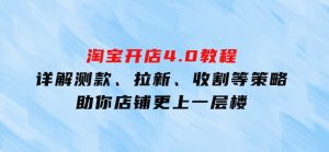 淘宝开店4.0教程，详解测款、拉新、收割等策略，助你店铺更上一层楼-财仔梦想资源网
