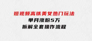 短视频高铁美女热门玩法，单月涨粉5万，拆解全套操作流程-财仔梦想资源网