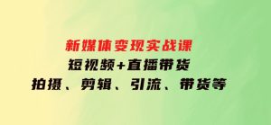 新媒体变现实战课：短视频+直播带货，拍摄、剪辑、引流、带货等-财仔梦想资源网