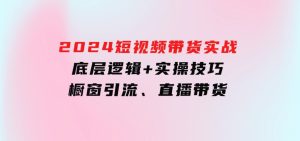2024短视频带货实战：底层逻辑+实操技巧，橱窗引流、直播带货-财仔梦想资源网