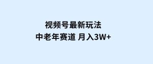 视频号最新玩法中老年赛道月入3W+-财仔梦想资源网