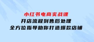 小红书电商实战课,开店流程到售后处理,全方位指导,助你打造爆款店铺-财仔梦想资源网