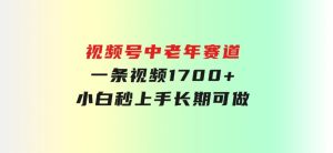 视频号中老年赛道，一条视频1700+，小白秒上手，长期可做-财仔梦想资源网