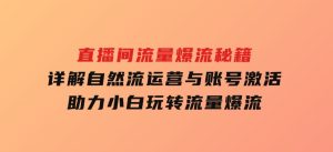 直播间流量爆流秘籍，详解自然流运营与账号激活，助力小白玩转流量爆流-财仔梦想资源网