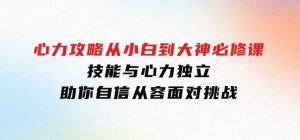 心力攻略，从小白到大神必修课，技能与心力独立，助你自信从容面对挑战-财仔梦想资源网