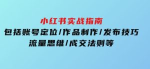 小红书实战指南，包括账号定位/作品制作/发布技巧/流量思维/成交法则等-财仔梦想资源网
