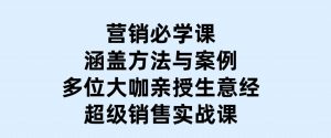 营销必学课：涵盖方法与案例、多位大咖亲授生意经，超级销售实战课-财仔梦想资源网