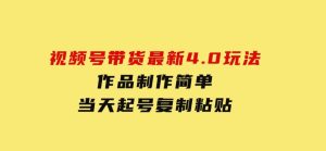 视频号带货最新4.0玩法，作品制作简单，当天起号，复制粘贴-财仔梦想资源网