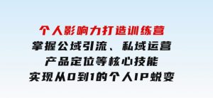 个人影响力打造训练营，掌握公域引流、私域运营、产品定位等核心技能，实现从0到1的个人IP蜕变-财仔梦想资源网