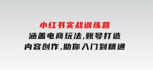 小红书实战训练营，涵盖电商玩法,账号打造,内容创作,助你入门到精通-财仔梦想资源网