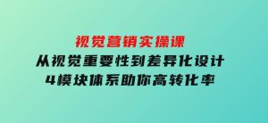 视觉营销实操课,从视觉重要性到差异化设计,4模块体系,助你高转化率-财仔梦想资源网