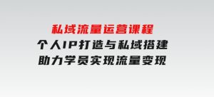 私域流量运营课程，个人IP打造与私域搭建，助力学员实现流量变现-财仔梦想资源网