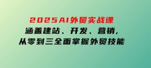 2025AI外贸实战课：涵盖建站、开发、营销,从零到三全面掌握外贸技能-财仔梦想资源网