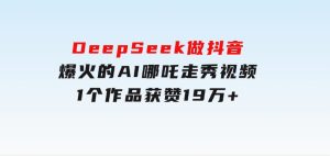DeepSeek做抖音爆火的AI哪吒走秀视频，1个作品获赞19万+，我教你怎么做-财仔梦想资源网