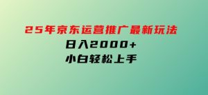 25年京东运营推广最新玩法，日入2000+，小白轻松上手！-财仔梦想资源网
