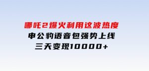 哪吒2爆火，利用这波热度，申公豹语音包强势上线，三天变现10000+-财仔梦想资源网