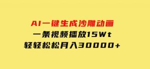 AI一键生成沙雕动画一条视频播放15Wt轻轻松松月入30000+-财仔梦想资源网