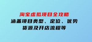 淘宝虚拟项目全攻略：涵盖项目类型、定位、优势、货源及开店流程等-财仔梦想资源网
