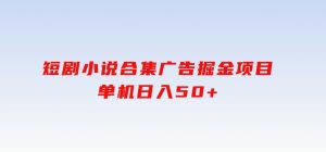 短剧小说合集广告掘金项目，单机日入50+-财仔梦想资源网