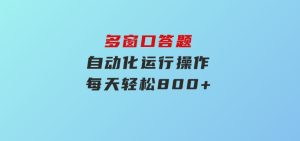 多窗口答题自动化运行操作，每天轻松800+-财仔梦想资源网
