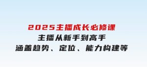 2025主播成长必修课，主播从新手到高手，涵盖趋势、定位、能力构建等-财仔梦想资源网