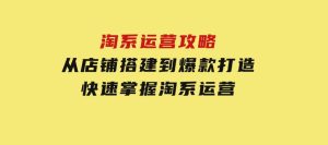 淘系运营攻略(更新25年3月)从店铺搭建到爆款打造，快速掌握淘系运营-财仔梦想资源网