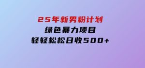 25年新男粉计划绿色暴力项目轻轻松松日收500+-财仔梦想资源网