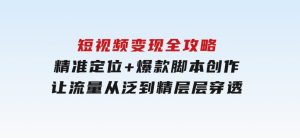 短视频变现全攻略：精准定位+爆款脚本创作，让流量从泛到精层层穿透-财仔梦想资源网