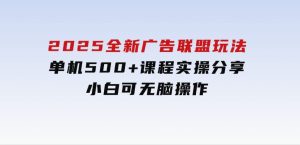 2025全新广告联盟玩法单机500+课程实操分享小白可无脑操作-财仔梦想资源网