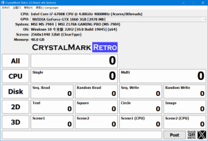 CrystalMarkRetro(硬件测试软件)v1.0.2/2.0.0Beta6中文绿色版-财仔梦想资源网