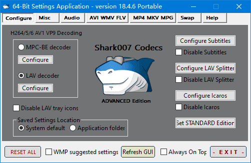 Shark007Codecs(多媒体编解码器套件)v20.0.6便携版-财仔梦想资源网