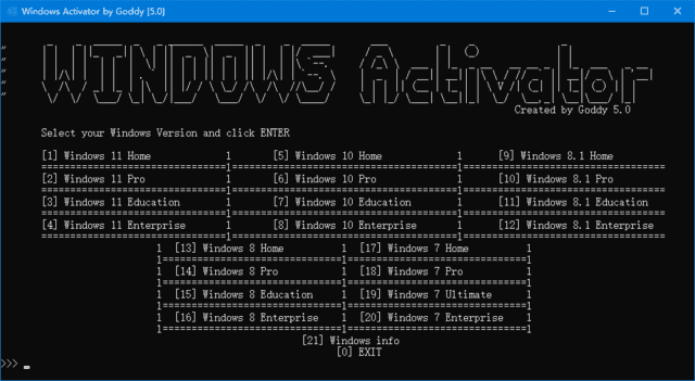 WindowsActivatorbyGoddy(Win11/Win10激活工具)v5.1-财仔梦想资源网