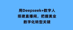 用Deepseek+数字人搭建直播间，把握美业数字化转型关键-财仔梦想资源网