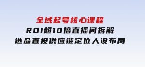 全域起号核心课程，ROI超10倍直播间拆解，选品直投，供应链定位人设布局-财仔梦想资源网