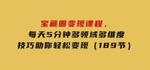 宝藏圈变现课程，每天5分钟，多领域多维度技巧助你轻松变现（189节）-财仔梦想资源网