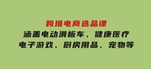 跨境电商选品课：涵盖电动滑板车、健康医疗、电子游戏、厨房用品、宠物等-财仔梦想资源网
