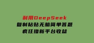 新玩法！利用DeepSeek，复制粘贴，无脑简单答题，疯狂撸新平台收益-财仔梦想资源网