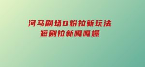 河马剧场0粉拉新玩法，短剧拉新嘎嘎爆-财仔梦想资源网